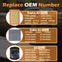 CA10677 Engine Air Filter & 90915-YZZF2 Oil Filters & CF10285 Cabin Air Filter Fit for 2013-2018 Toyota RAV4 2.5L Gas, 2012-2017 Camry Hybrid, 2010-2012 Lexus HS250H