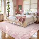 STARUIA Washable 8x10 Area Rugs for Living Room, Pink Rugs for Bedroom Girls, Non-Slip Soft Butterfly Rug Dining Room Non-Shedding Large Carpet for Nursery Dorm Office Indoor Decor (Pink,8'x10')
