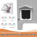 Rockever Heated Cat House for Outside in Winter, 100% Waterproof & Insulated Heated Cat House for Outdoor Cats with Heating Pad, Elevated Outdoor Cat House Safe Escape Door(L,Grey&Heating Pad)