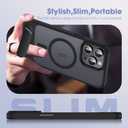 Compatible with iPhone 15 Plus Case [Compatible with Mag-Safe][Adjustable Kickstand][Military Grade Drop Protection] Translucent Phone Case for iPhone 15 Plus,Black
