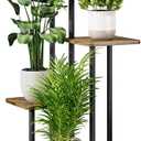 AZERPIAN Plant Stand 5 Tier Indoor Metal Flower Shelf for Multiple Plants Corner Tall Flower Holders for Patio Garden Living Room Balcony Bedroom, Black (5 Tier-Black)