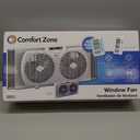 Comfort Zone 9-Inch 3-Speed Reversible Twin Window Fan Dual Blade Window Exhaust Fan with Auto-Locking Expanders, 22.25" to 33" Wide Tabletop Feet & Removable Bug Screen included