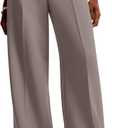 NIMIN Women Wide Leg Pants High Waisted Dressy Work Trousers Business Slacks Casual Pants with Pockets Mocha Brown, Small