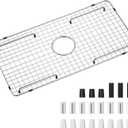 Sink Bottom Grid 29-1/2" X 15-9/16", Centered Drain with Corner Radius 3/8", Sink Protector for Single Bowl Kitchen Sinks