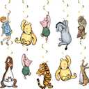BLUEGALA Winnie Baby Shower Decorations 16Pcs Swirl Hanging Decorations for Classic Winnie Baby Shower and Birthday Party Supplies