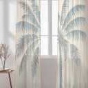 Semi Sheer Curtains 96 Inches Long, Tropical Palm Tree Vintage Wood Window Treatments Curtains, Light Filter Curtains Rod Pocket Drapes for Living Room Bedroom, 2 Panels