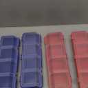 4 Pcs Screw Organizers Storage Bins with Lids, Plastic Stackable Hardware Organizer Box for Garage Nails/Craft Tool Organizing, Tool Cart Cabinet Workbench Drawers with 4-Compartments (Blue)