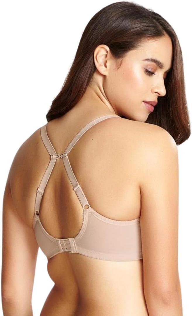 Panache Women's Cari Underwire Spacer T-Shirt Bra |Champagne, 38FF| Lightweight Padded Bra with Breathable Spacer Foam, Racerback Option, Swiss Embroidery, Everyday Supportive Fit for Larger Busts