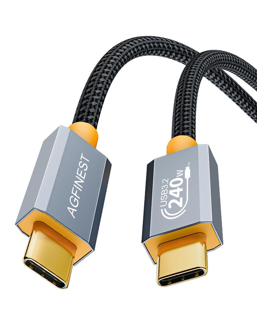 240W USB C to USB C Cable, USB 3.2 Gen2  2 Type C Charging Cable, 20 Gbps Data Transfer, PD 3.1 48V Fast Charging Cable, 4K@60Hz Video Transmission for Laptop, iPhone, Monitor (6.6 FT)