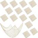 14 Pack 80 x 40 in Natural Cotton Fishnet Decoration Wall Hanging Fishing Net Decor Underwater, Mermaid, Pirate, Hawaiian, Nautical Ocean Theme Beach Bash Party Decorations, Beige