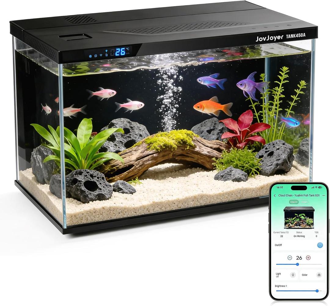 7.5 Gallon Smart Fish Tank with App-Controlled LED