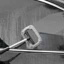 Polyte Pivoting Windshield Glass Cleaning Tool Extendable Aluminum Handle w/3 Premium Microfiber Covers