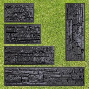 5 pcs ABS 2mm Plastic Molds for Concrete Plaster Wall Stone Cement Tiles Concrete Mould - Wall Cement Flagstone Mold Limestone Plaster Molds for Walls - Brick Stone Veneer Mold