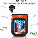 NE20 AI Translation Earbuds Real Time Wireless Bluetooth 6.0 AI Headphones LCD Touch Screen Support 148 Languages Translation Real Time Translator Earbuds Support Playing Music Phone Calls