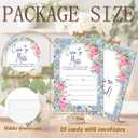 Wedding Shower Invitations, Mediterranean Invites Cards For Couple, Floral Bridal Shower Party Celebration Favors Supplies, 25pcs Wedding Banquet Party Fill In Cards With Envelopes -10