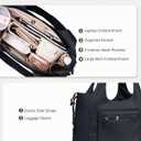 Wandering Nature Tote Bag for Women, Laptop Work Bag with 2 Cup Holders, Leather Purses and Handbags for Teacher Nurse Travel (Black)
