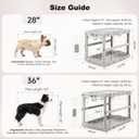 ZOMISIA Collapsible Dog Crate for Large Dogs - 36" L Heavy Duty Dog Kennel No Tools Required with 4 Sides Steel Foldable Cage for Dogs Indoor Furniture, Portable Carrier with 2 Smooth Wheels, Beige