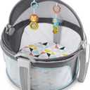 Fisher-Price Portable Bassinet On-The-Go Baby Dome, Travel Play Space with Developmental Newborn Toys & Canopy, Windmill
