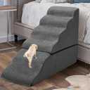 Dog Stairs for High Bed 30" H, 6-Step Dog Steps for Bed for Small Dogs and Cats, Pet Stairs for High Bed Climbing, Non-Slip Pet Step Ramps for Old Dogs/Cats, Free-Installation, Dark Grey