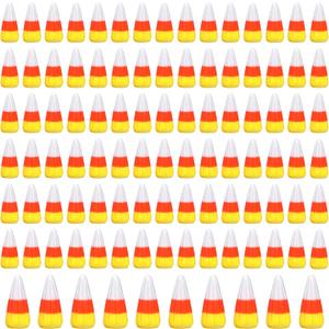 Thyle 100 Pieces Fake Candy Corn Fall Resin Candy Decorations Corn Candy Charms for Craft Making Artificial Halloween Candy DIY for Fall Halloween Thanksgiving Handmade Decor Gifts Trick or Treat