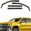 Extra Durable Window Deflectors in-Channel Window Visors Rain Guards Fit for Chevrolet (Chevy) Silverado 1500 2019-2025 Crew Cab, Sun Visors,Vent Shades, Exterior Truck Accessorie - 4 pcs. AG0022 (For Chevy Silverado 19-25)