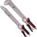 Monster&Master Long Reach Pliers Set, 15 Inch Extra Long Needle Nose Plier Set Includes, 90 degree corner, 45Bent Nose Pliers, Plier Tool Set for Narrow Spaces, 2Pcs
