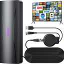 TV Antenna for Smart TV,100+ Miles Range Digital TV Antenna for Local Channels with Amplifier Signal Booster, Supports 4K 1080p,Indoor Outdoor IPX7 Waterproof,Lightning Protection Glossy Black