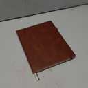 Classic Lined Journal Notebook 8.5x11" A4 Hardcover Leather - Brown - 200 Pages College Ruled Large with Sticky Tabs, Pockets, and Pen Loop for Writing and Journaling - Big Hardback Men and Women