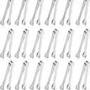 18 Pack Premium Small Serving Tongs, Mini Stainless Steel Appetizer Tongs 4.33Inch Silver
