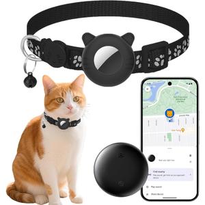 GPS Cat Tracker with Collar, Smart Tracker for Cats - No Subscription | Waterproof | Real-Time Tracking | 365-Day Battery Life, Pets Locator for Small Dogs, Cat Anti-Lost Device (Android Only)