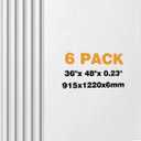 6 Pack 36" x 48" Foam Board,0.23 Inch Thick White Foam Poster Board, Large Acid-Free Foam Core Board, Polystyrene Rigid Foamboard for Backdrop, Display, Mounting, Sign Making