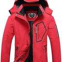 SUOKENI Women's Waterproof Warm Winter Snow Coat Hooded Raincoat Ski Snowboarding Jacket (Black, M)