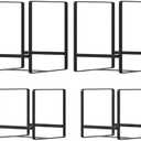 Hikinlichi 1 Large 1 Small Plate Organizers Holders Upright Cabinet Dish Drying Racks Metal Plate Dish Organizers Racks Stands for Countertop and Cupboard Black