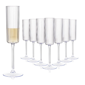 Joyido
36PCS Plastic Champagne Flutes Ribbed for Weddings & Parties | Clear Champagne Glasses, 6 oz Capacity, Elegant Sparkling Wine Stemware, Disposable yet Sturdy, for Toasting at Anniversaries