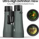 12x50 UHD Binoculars for Adults High Powered with Upgraded Phone Adapter - Large View, Lightweight, IPX7 Waterproof, BAK4 Prism - Binoculars for Hunting Bird Watching Cruise