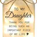 Daughter Gifts from Mom - Mason Jar with Warm Lights for Daughters, Christmas Mothers Day Birthday Gift for Daughter, 18th Birthday Graduation Wedding Gifts