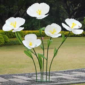 5PCS Giant Flowers 5.9 ft Large Standing Felt Fabric Artificial Flower Decoration for Home Decor,Wedding,Garden,Hotel,Office,Church,Shop Window Display(White)