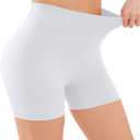 YADIFEN Slip Shorts for Under Dresses, Smooth Boyshort Panties for Women Anti Chafing Underwear Seamless Yoga Shorts (Small, 1pk-white)