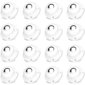 Self Adhesive Caster Wheels, Appliance Rollers for Kitchen Appliances, 1 Inch Swivel Steel Universal Wheel Appliance Sliders, 28 LBS Load Capacity Per Wheel Low Profile Roller (16 PCS, White)