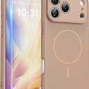 FNTCASE for iPhone 17 Pro Max Case: [Compatible with Magsafe] Integrated Silicone Phone Cases with [Full Camera Protection] [Screen Protector] Military Grade Shockproof Protective Cover - Full Gold