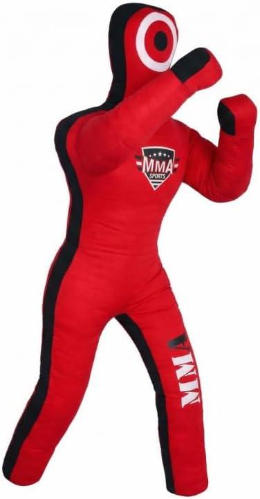 Sports Brazilian JIU Jitsu Grappling Submission Throwing Dummy Punching Heavy Bag Kick Boxing Dummies UNFILLED (6ft, Red-3)