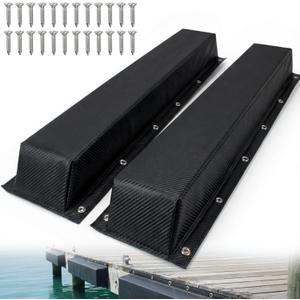 ORLANG 59" Dock Bumpers,PVC Dock Fenders with Stainless Steel Screws,Boat Dock Guards,Dock Post Bumper for Docking Edges, Piling, Vertical Poles, Horizontal Decks or Piers(Carbon Fiber Black/2Pack)