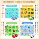 YOOYID Puzzle Racer Kids Car Track Set, Kids Toys Boys 3-5, Toys for 3 4 5 6 Year Old Boys, Toys for Ages 3-4, Montessori Toys for 3+ Year Old, (100Pcs, 4 Themes)