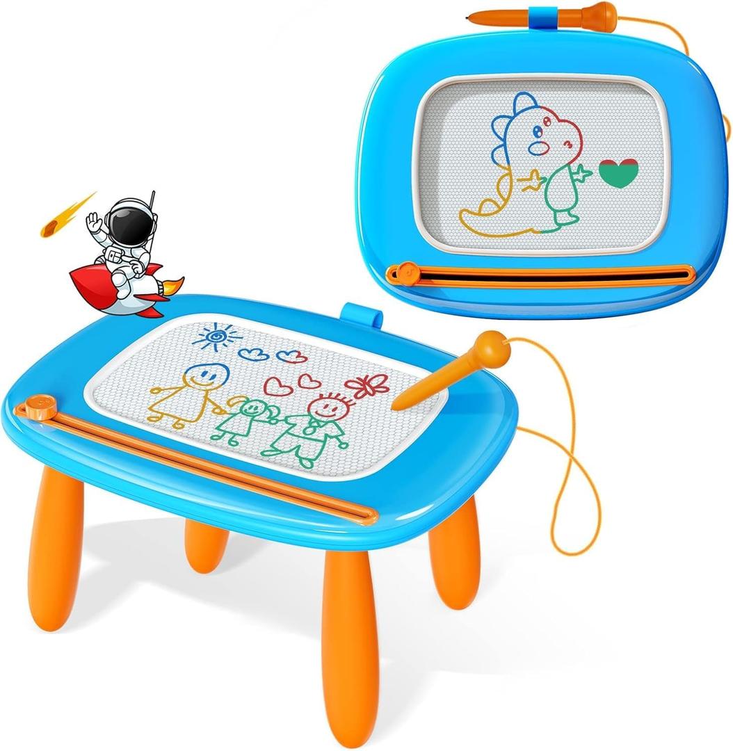 Kikidex Magnetic Drawing Board, Toddler Girl Toys for 1-2 Year Old, Doodle Board Pad Learning and Educational Toys for 1 2 3 Year Old Baby Kids Birthday Gift (Light Blue)
