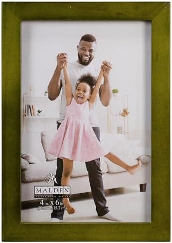 Malden International Designs Green Concept Wood Picture Frame, 4x6, Green Pack of 6