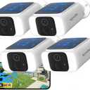 5G WiFi Security Cameras Wireless Outdoor 4Pack, Solar Outdoor Cameras for Home Security with AI Motion Detection & Siren,Color Night Vision, 2-Way Talk, IP66 Waterproof,Cloud/SD