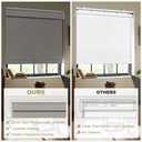 SEEYE Blackout Roller Shades for Windows, Cordless, Roller Blinds, Linen Fabric Window Blinds, Thermal Insulated Fabric UV Protection, Room Darkening Shades for Home, Office (Line Brown, 24" W x 72" H)