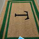 Calloway Mills Green Border 24" x 36" Monogram Doormat (Letter T)