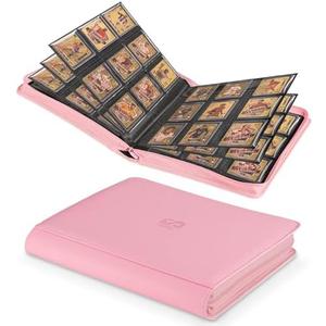 Toploader Binder, Holds 360 Top Loaders,9 Pocket Top Loader Binders for 3" x 4" Rigid Cards,Toploader Card Binder for Trading Cards Baseball, Football and other Sports Cards,(Pink)