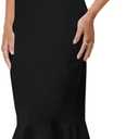 Women's Off the Shoulder Midi Dress Bodycon Formal Wedding Guest Dresses Elegant Backless Strapless